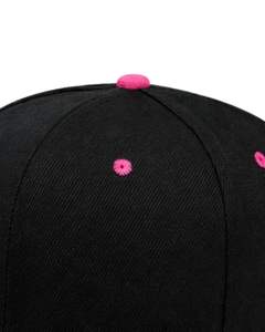Casquette Snapback à Visière Plate Noire et Rose Personnalisée, Chapeau de Baseball Ajustable en Mélange de Coton, Streetwear Unisexe, Mode Décontractée, Vente en Gros - Product Image 3