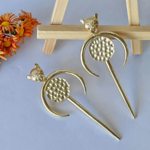 Metal Craft Natural Look Brass Earrings Organic Style Brass Earrings Solid Color Custom Factory Wholesale Item Use - Product Image 1