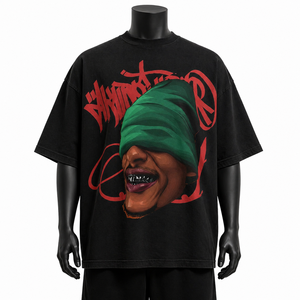 เสื้อยืดสตรีทแวร์ผู้ชายไซส์ใหญ่ ผ้าฝ้าย พิมพ์ลายกราฟิก แฟชั่นแนวเมือง ทรงหลวม ไหล่ตก รับผลิตแบบ OEM ขายส่ง - Product Image 1