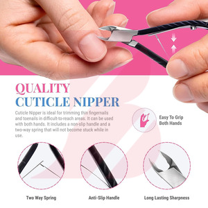 Anti-Slip Color Black Best Grip Cuticle Nipper Professional Stainless Steel Nail Trimmer Sharp Blade Manicure <b>Tool</b> - Product Image 5