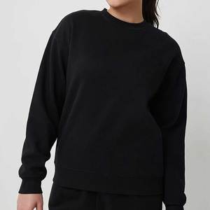 Pull à col roulé à épaules tombantes avec impression personnalisée sur le devant pour femme, en molleton 100 % coton léger, coupe-vent, séchage rapide, couleur unie, OEM - Product Image 6