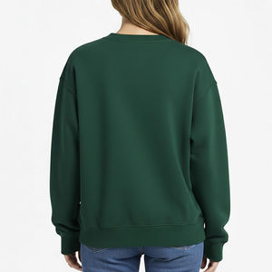 Sudadera Verde de Cuello Redondo para Mujer, Manga Larga, Tejido de Algodón Transpirable, Diseño con Letras Estampadas en la Parte Delantera, Top Informal de Otoño - Product Image 2