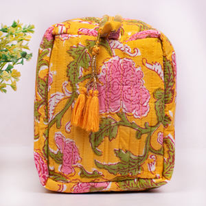 Grande trousse de toilette et de rangement matelassée, imprimée au bloc, écologique, unisexe, portable, lavable, avec fermeture éclair, pour l'été et le voyage - Product Image 4