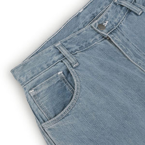 Luxe Enterprises 2026 Printemps Jean Homme Bleu Clair Uni Respirant Écologique Délavé à l'Ozone Coupe Droite Décontracté Style Urbain ODM - Product Image 3