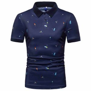Polo Blanco de Manga Corta con Estampado de Aves, Corte Ajustado, Informal, de Popelina de Algodón Transpirable - Product Image 3