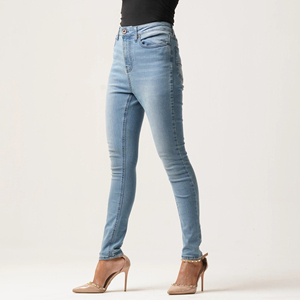 Jeans de Mezclilla Rectos, Transpirables y Ecológicos de Alta Calidad para Mujer, Resistentes a la Decoloración, Cómodos y Casuales, Pakistán - Product Image 2