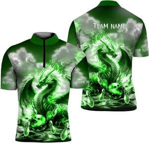 Manufacturer Sublimation Casual T Shirt Tshirts Sport Men Polo T-Shirt Retro <b>Bowling</b> Shirts - Product Image 1