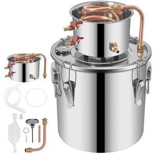 Kit per Distillazione Domestica di Alcol in Acciaio Inox da 3 Galloni/12L con Tubo in Rame e Termometro per Distillazione Fai-da-Te di Whisky e Vino - Product Image 4