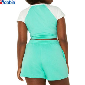 ชุดเซ็ตฮิปฮอปแฟชั่นฤดูร้อนสำหรับผู้หญิง เสื้อครอปแขนกุด กางเกงขาสั้นระดับเข่า ผ้าฝ้าย 100% ระบายอากาศได้ดี เป็นมิตรกับสิ่งแวดล้อม - Product Image 2