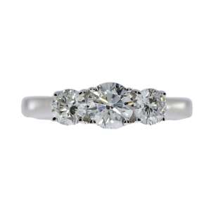 Anillo de Diamante Cultivado en Laboratorio de 1 Quilate y 3 Piedras en Oro de 18K |   Anillo de Compromiso y Boda Moderno con Certificación IGI |   Joyería de Diamantes para Novia - Product Image 1