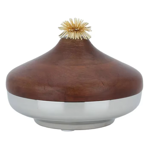 Round Metal Casserole with Stainless Steel Lid Golden Holder Modern Design Insulated Food Warmer Container - Product Image 4