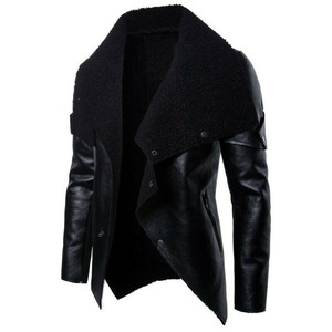 Custom Made Casual <b>Winter</b> Leather <b>Jacket</b> with Stand Collar and Zipper Closure Quick Dry Waterproof Breathable Plain Dyed - Product Image 2