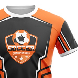 Camiseta de Campeonato de Fútbol para Hombre, Naranja y Negra, con Estampado Sublimado, Cuello Redondo, Manga Corta, Absorbe la Humedad, Corte Atlético - Product Image 4