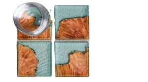 ชุดที่รองแก้วไม้และเรซินอีพ็อกซี่ของผู้ใช้ถาดรองแก้วแบบทันสมัยราคาดีสำหรับงานฝีมือของช่างฝีมือ - Product Image 5