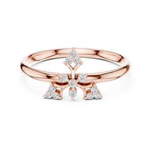 Anillo estilo corona minimalista con diamante de corte redondo para mujer, anillo de oro macizo de 14k para regalo, compromiso, aniversario, boda - Product Image 5