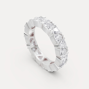 Anillo de Eternidad de Oro con Diamantes, Corte Trillón, Minimalista, Certificado por IGI, Anillo de Aniversario de Bodas para Mujer, Anillo Apilable de Moda - Product Image 6