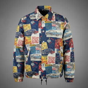 Veste Coach Homme Streetwear Personnalisée avec Logo, Imperméable en Polyester, Coupe-Vent Oversize, Imprimé Graphique Patchwork, Style Hip Hop - Product Image 2