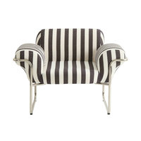 Fauteuil rembourré à rayures noires et blanches pour salon contemporain, chaise longue d'hôtel avec structure métallique, motif zèbre et léopard, en vente