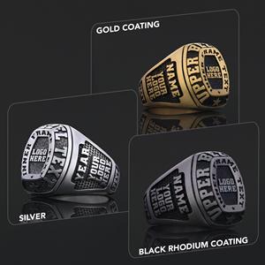 Bague d'université BOJ MCollege 008 personnalisée en argent avec diamant, bague de diplôme unisexe, certifiée GIA, micro-prix bas - Product Image 3