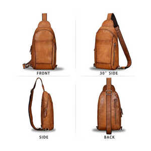 Wholesale Classic Fashion Crossbody Bag Pu <b>Leather</b> <b>Black</b> Messenger High Quality Unisex Sling Bag Waterproof Chain Strap - Product Image 3