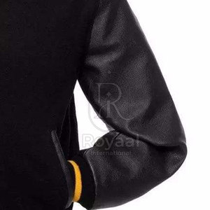 Veste d'hiver Letterman en cuir à col montant pour usage extérieur, fabriquée au Pakistan, prix de gros - Product Image 5