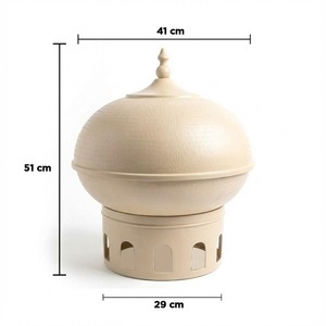 Plat de service en métal artisanal avec base découpée au laser et couvercle en dôme, pot de service traditionnel du Moyen-Orient pour restaurant et événements - Product Image 6