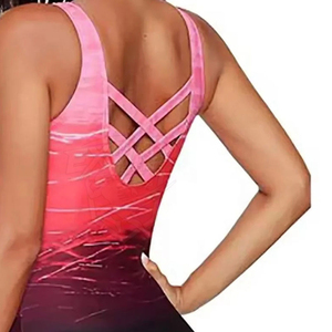 Sleeveless <b>V</b> Neck Quick Dry UPF50+ Spandex Polyester Competitive Swimwear Women One Piece Swimwear Solid Color Block Design - Product Image 2