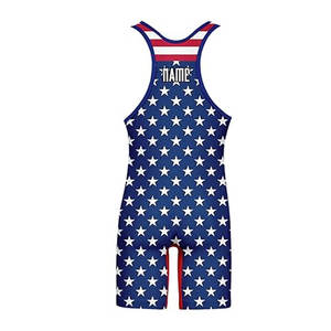 Singlet de Lucha Libre Personalizado con Bandera Americana, Unisex, de Una Pieza, Impresión por Sublimación, Secado Rápido, Ajustado, para Artes Marciales - Product Image 2