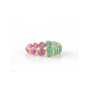ทองคำขาว18K มรกตธรรมชาติและทับทิมกลุ่มนิรันดร์วง - Product Image 4