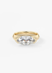 Bague de fiançailles solitaire East West en diamant de laboratoire taille marquise certifié IGI, or 10K 14K 18K, argent 925 935, rhodium de luxe - Product Image 3