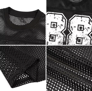 เสื้อฟุตบอลตาข่ายโอเวอร์ไซส์แบบสั่งทำพิเศษสำหรับผู้ชาย ลายพิมพ์วินเทจแบบทำเก่า เสื้อครอปฟุตบอล ระบายอากาศได้ดี สไตล์สตรีทแวร์ - Product Image 6