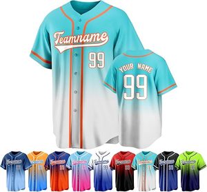 Maillot de baseball personnalisé à boutons fendus, imprimé numériquement, avec nom et numéro brodés, grande taille, unisexe, 100 % polyester - Product Image 5