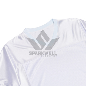 Men's White American Football Jersey V-Neck Short Sleeve Breathable Mesh Polyester Custom Team Uniform Adult Regular Fit - Product Image 4