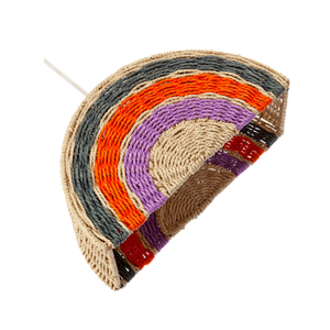 Handmade Paper Rope Colorful Pendant <b>Light</b> <b>Shades</b> <b>Rainbow</b> Stripes Lampshade for Kitchen Island Dining Room Bedroom - Product Image 2
