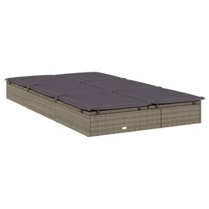 Lettino in Rattan grigio per 2 persone con cuscini comodi lettini - Product Image 6