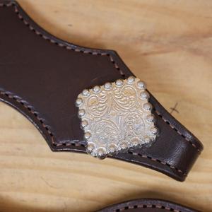 Ensemble de têtière et de collier de poitrail Western en cuir de vachette premium, léger, très tendance, avec motifs perlés personnalisés, équipement équestre saisonnier - Product Image 3