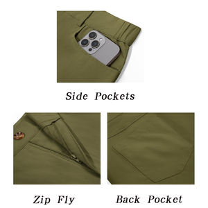 Pantalon de golf pour homme taille haute avec plusieurs poches, séchage rapide, décontracté, taille élastique avec cordon de serrage, idéal pour les voyages ou le travail - Product Image 6