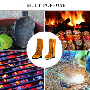 Protège-jambes de soudeur en cuir de vachette pleine fleur de qualité supérieure – Protection industrielle pour le travail et la sécurité - Product Image 5