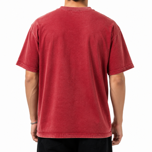 เสื้อยืดผู้ชายทรงปกติ ผ้าคอตตอน 100% หนัก 280GSM พิมพ์ลายกราฟิกด้วยเทคนิค DTG ประดับด้วยคริสตัล คอกลม ล้างสีแบบ Acid Wash เป็นมิตรต่อสิ่งแวดล้อม - Product Image 3