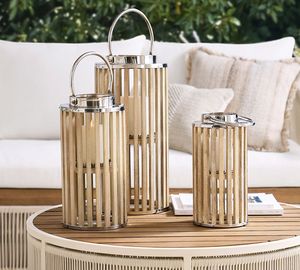 Wholesale Stainless Steel and Wood Candle Holder <b>Lantern</b> Handmade Round Shape <b>Lanterns</b> for Home Decor - Product Image 1
