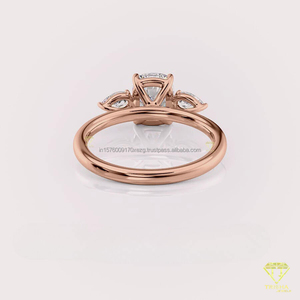 Anillo de compromiso de moissanita personalizado fabricado en India para joyería nupcial y ocasiones especiales disponible para la venta - Product Image 6