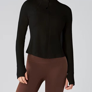 Zip up <b>Yoga</b> <b>Jacket</b> with Pocket Gym Running Sports <b>Jacket</b> Women Custom Made High Quality Sportswear and Jogging - Product Image 3