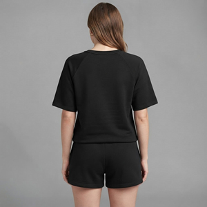 Fashionable Solid black color Women's <b>twin</b> <b>set</b> Breathable 100% Cotton Regular Fit Streetwear Comfortable ladies 2 Piece <b>set</b> - Product Image 6