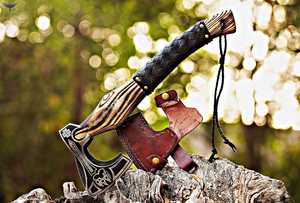 Handmade Viking Style Decorative <b>Axe</b> with <b>Wooden</b> Handle for Outdoor Use Collection Viking <b>Axe</b> With Customized Color And Size - Product Image 5