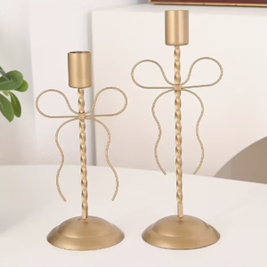 Wrought Iron Bow-shaped Candle <b>Holder</b> Suitable for Pillar Candles Decoration for Wedding Parties, Christmas <b>Candlestick</b> <b>Holder</b> - Product Image 4