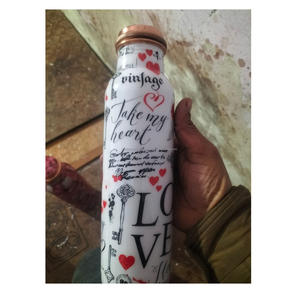 Bouteille d'eau en cuivre pur 32oz - 1 litre bouteilles d'eau en métal réutilisables motivantes avec des avantages naturels pour la santé à boire - Product Image 5