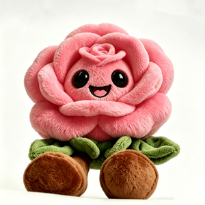 Peluche de rosa rosada, lindo peluche de flor sonriente, muñeco de peluche floral antropomórfico kawaii, regalo de San Valentín - Product Image 5
