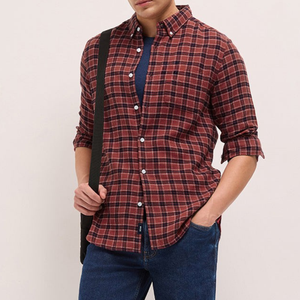 Camisa de Franela a Cuadros de Algodón Personalizada, Manga Larga, Camisa de Franela Barata para Hombre, Fabricante OEM, Venta al Por Mayor - Product Image 2