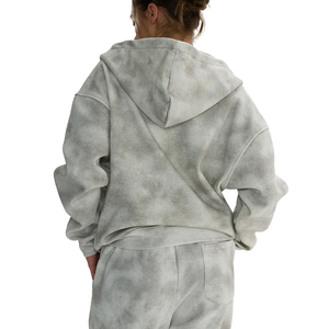 ผู้ผลิตเสื้อฮู้ดดี้แบบสั่งทำพิเศษ ทรงโอเวอร์ไซส์ ผ้าหนา แบบวินเทจ มีซิป  รับสกรีนโลโก้ ปักลายตามสั่ง - Product Image 6