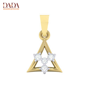 Collar con Colgante Triangular Geométrico Dorado, Joyería con Diamante de Corte Redondo, Joyería Fina Personalizada para Mujer - Product Image 1